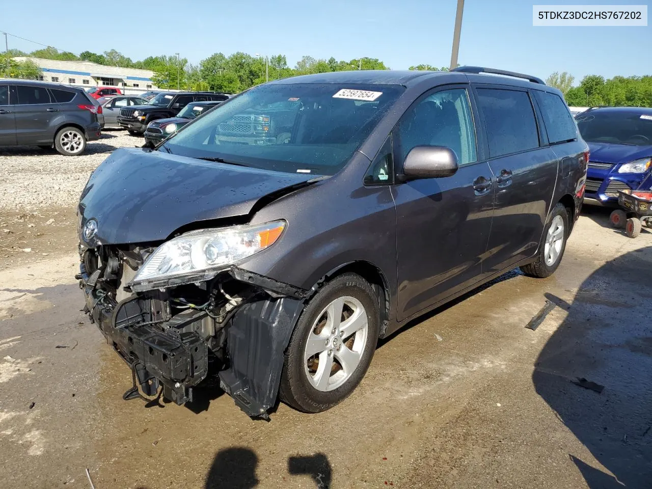 2017 Toyota Sienna Le VIN: 5TDKZ3DC2HS767202 Lot: 52597654