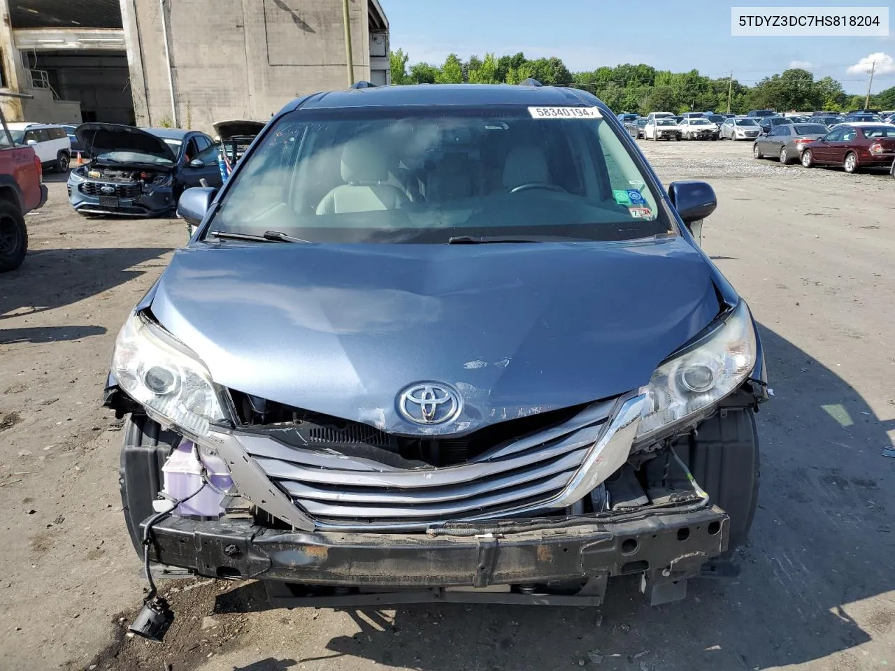 2017 Toyota Sienna Xle VIN: 5TDYZ3DC7HS818204 Lot: 58340194