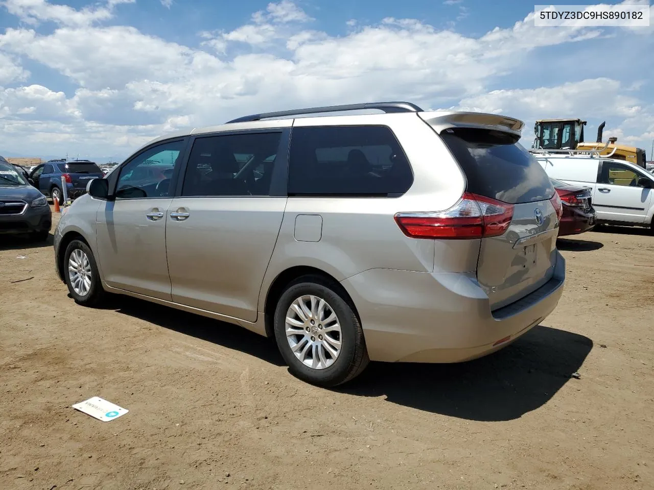 2017 Toyota Sienna Xle VIN: 5TDYZ3DC9HS890182 Lot: 60294914