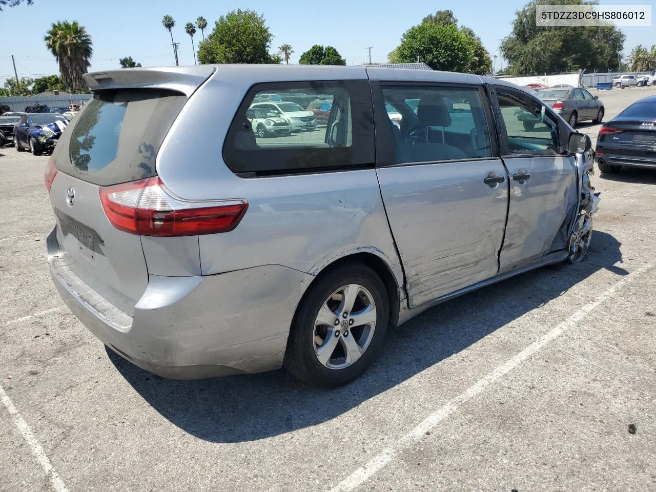 2017 Toyota Sienna VIN: 5TDZZ3DC9HS806012 Lot: 62946794