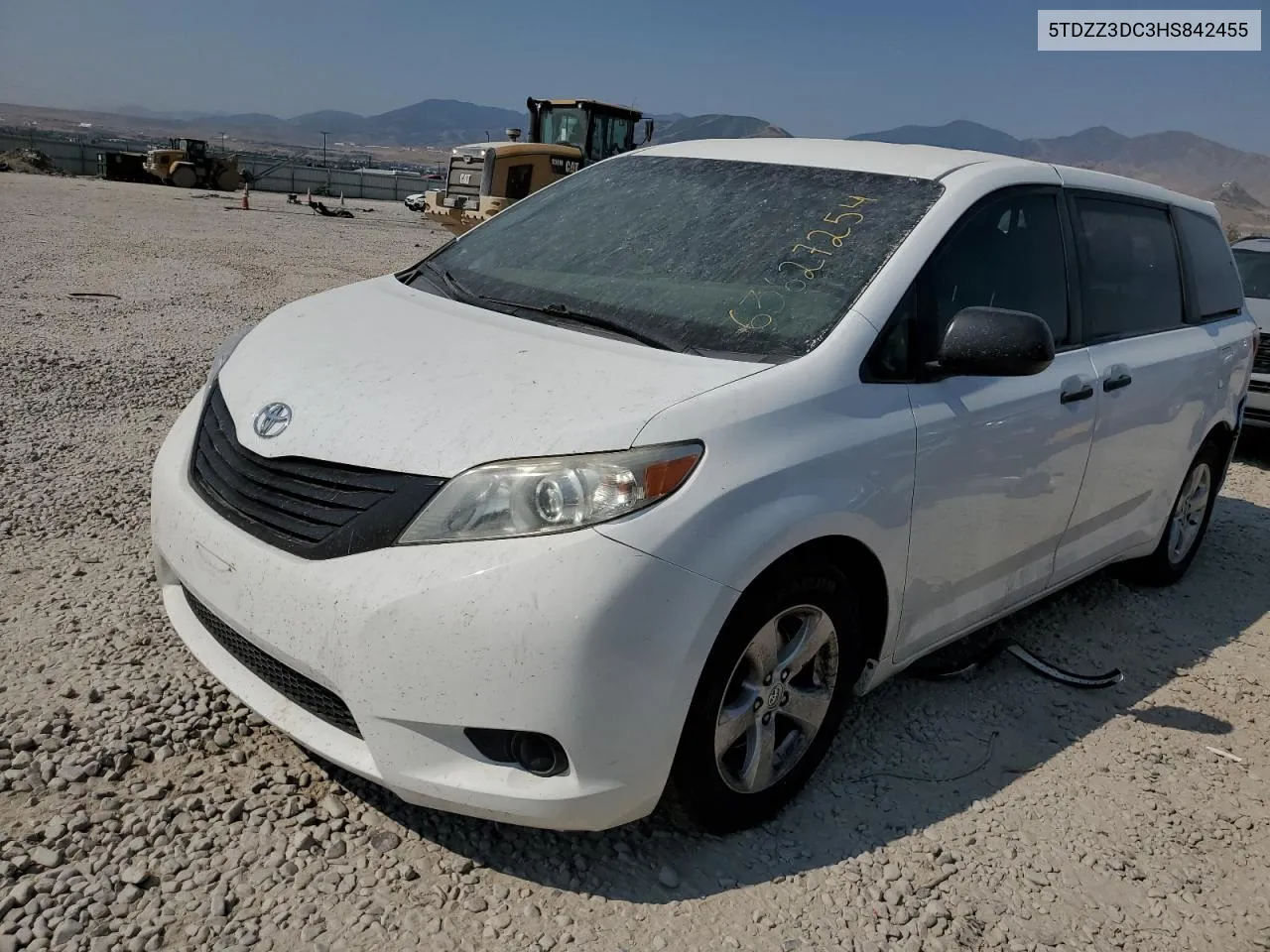 5TDZZ3DC3HS842455 2017 Toyota Sienna