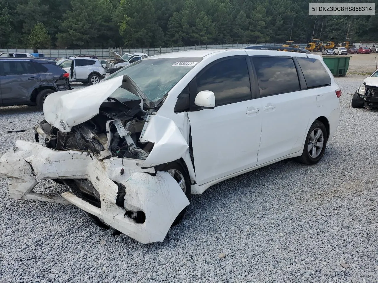 2017 Toyota Sienna Le VIN: 5TDKZ3DC8HS858314 Lot: 67530444