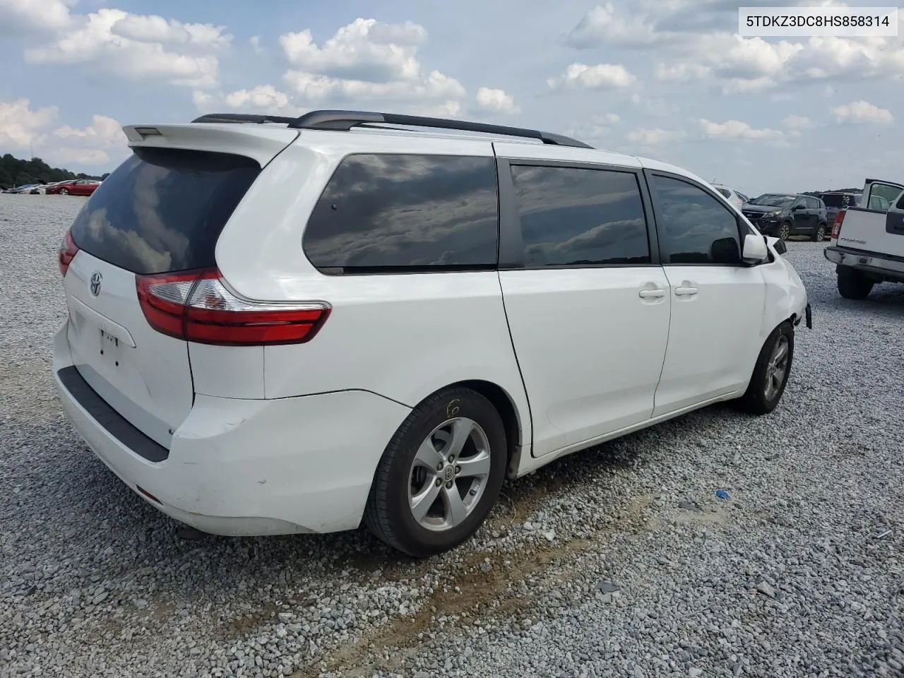 2017 Toyota Sienna Le VIN: 5TDKZ3DC8HS858314 Lot: 67530444