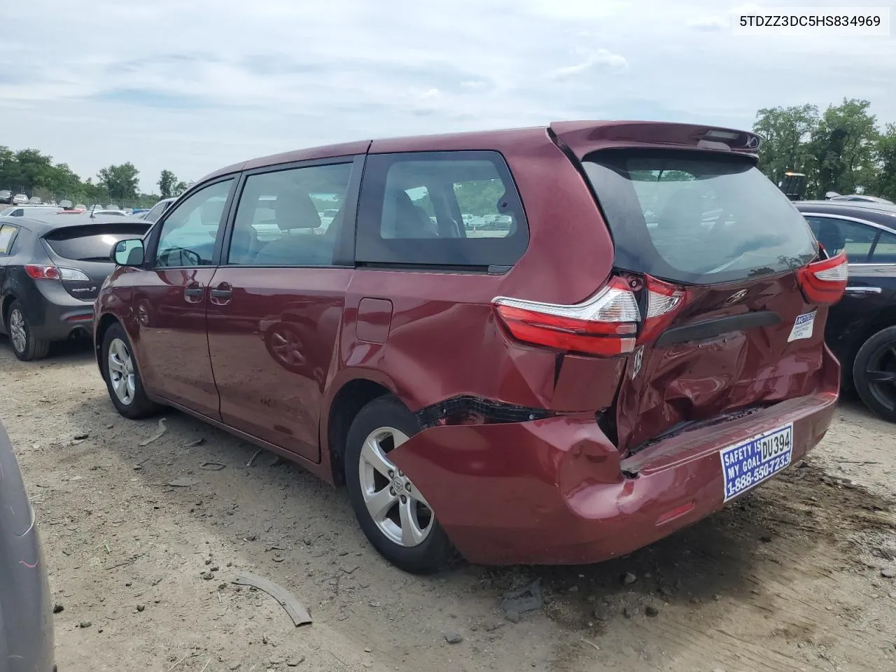 2017 Toyota Sienna VIN: 5TDZZ3DC5HS834969 Lot: 70929504