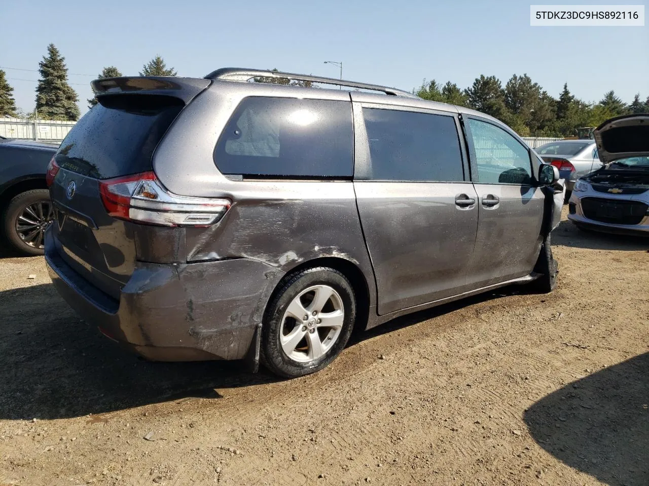 2017 Toyota Sienna Le VIN: 5TDKZ3DC9HS892116 Lot: 72083554