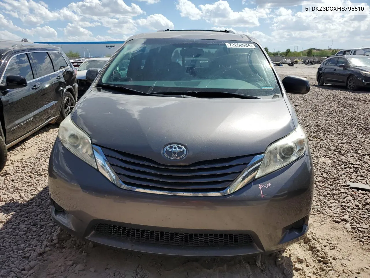 2017 Toyota Sienna Le VIN: 5TDKZ3DCXHS795510 Lot: 72268684