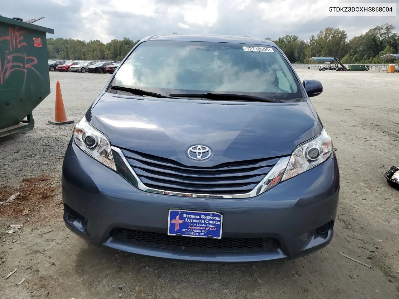 2017 Toyota Sienna Le VIN: 5TDKZ3DCXHS868004 Lot: 72718504