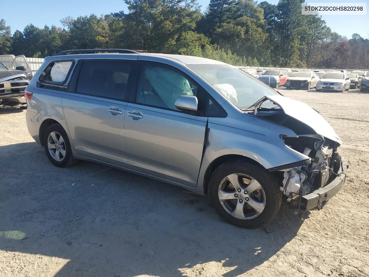 2017 Toyota Sienna Le VIN: 5TDKZ3DC0HS820298 Lot: 76391354