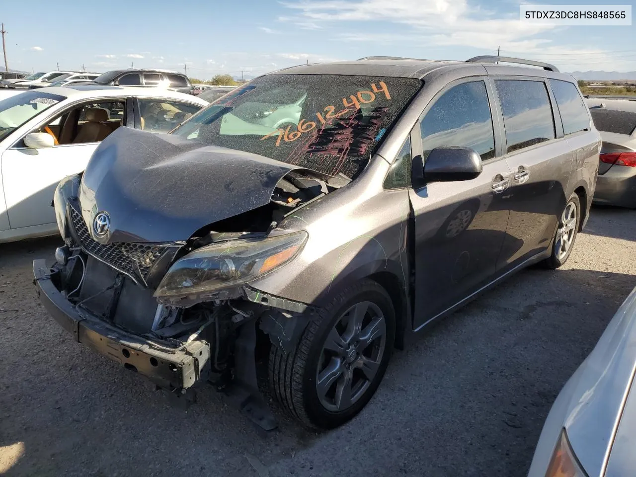 2017 Toyota Sienna Se VIN: 5TDXZ3DC8HS848565 Lot: 76612404