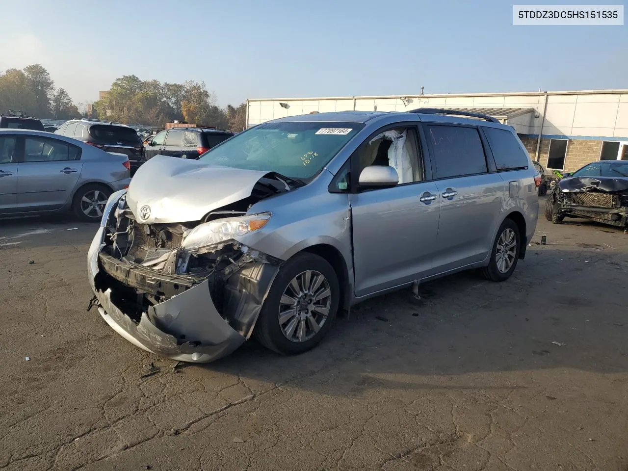 2017 Toyota Sienna Xle VIN: 5TDDZ3DC5HS151535 Lot: 77097164