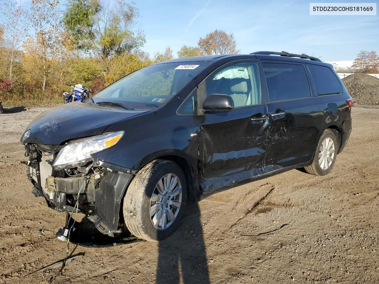 2017 Toyota Sienna Xle VIN: 5TDDZ3DC0HS181669 Lot: 77240014