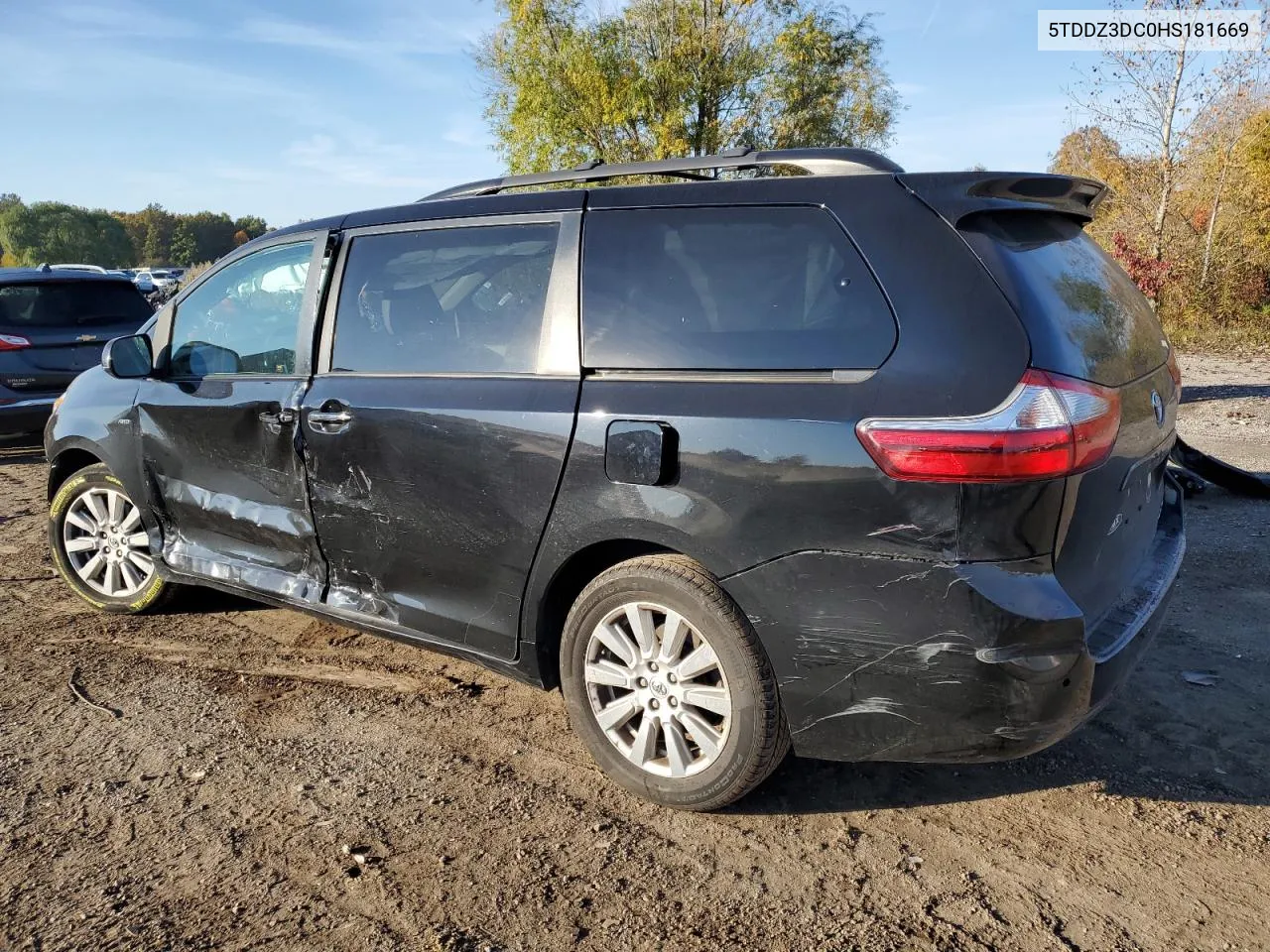 2017 Toyota Sienna Xle VIN: 5TDDZ3DC0HS181669 Lot: 77240014