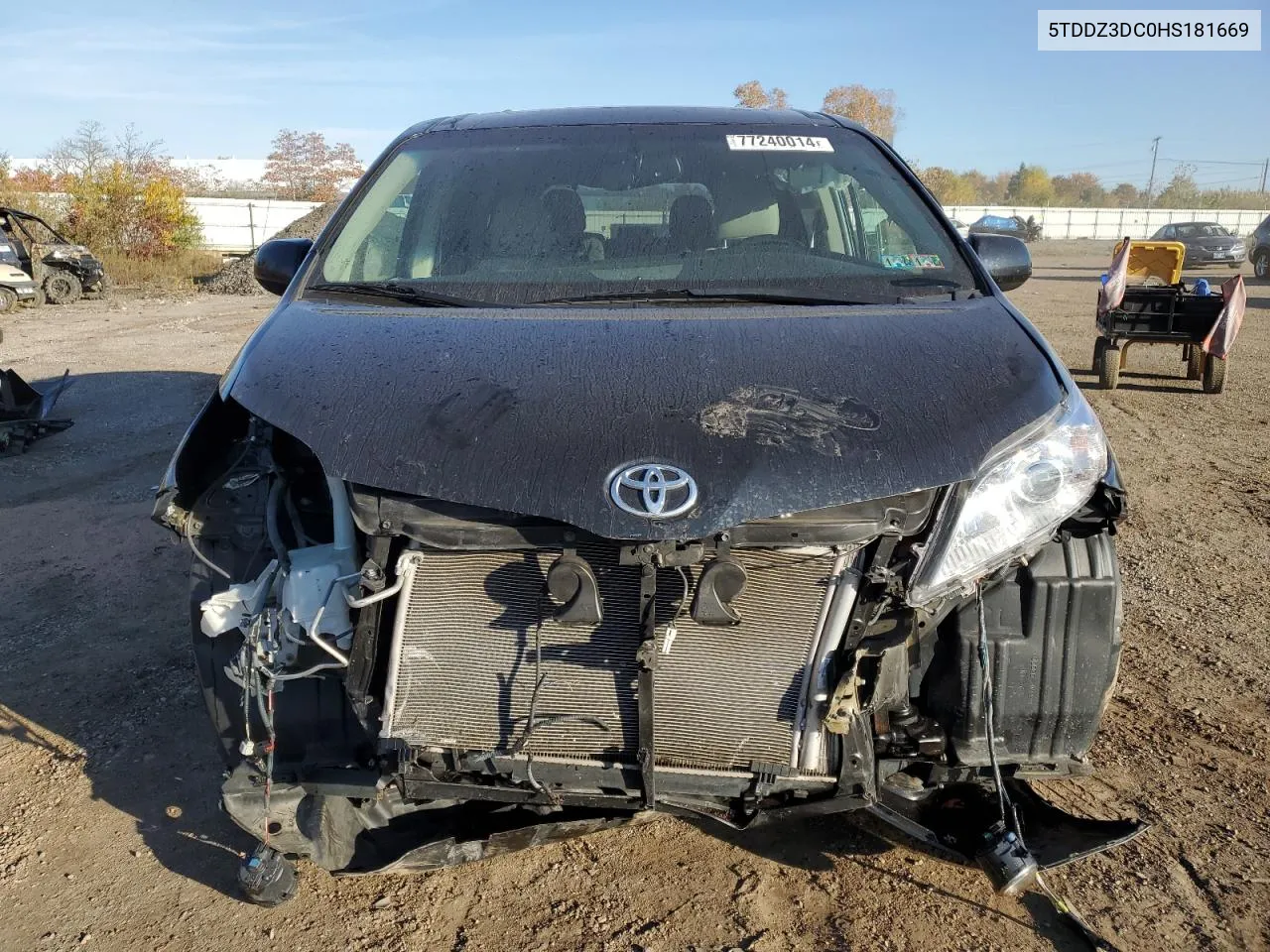 2017 Toyota Sienna Xle VIN: 5TDDZ3DC0HS181669 Lot: 77240014