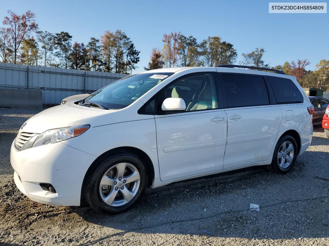 2017 Toyota Sienna Le VIN: 5TDKZ3DC4HS854809 Lot: 77792434