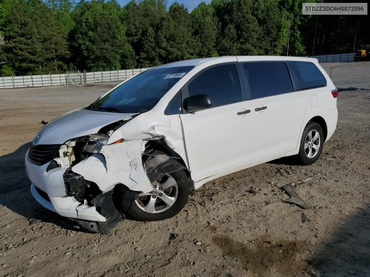 2017 Toyota Sienna VIN: 5TDZZ3DC6HS872596 Lot: 77945144