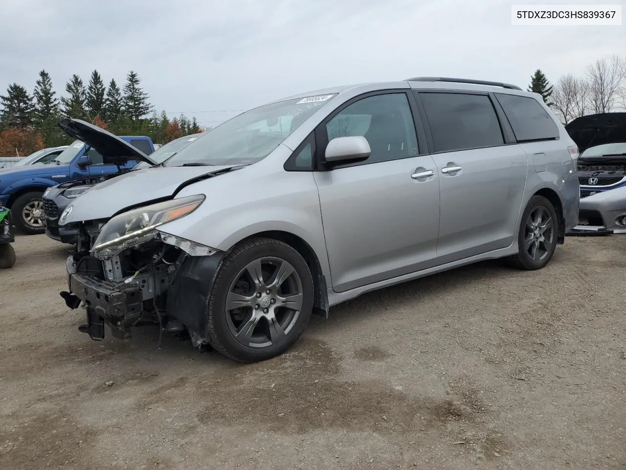 2017 Toyota Sienna Se VIN: 5TDXZ3DC3HS839367 Lot: 78695624