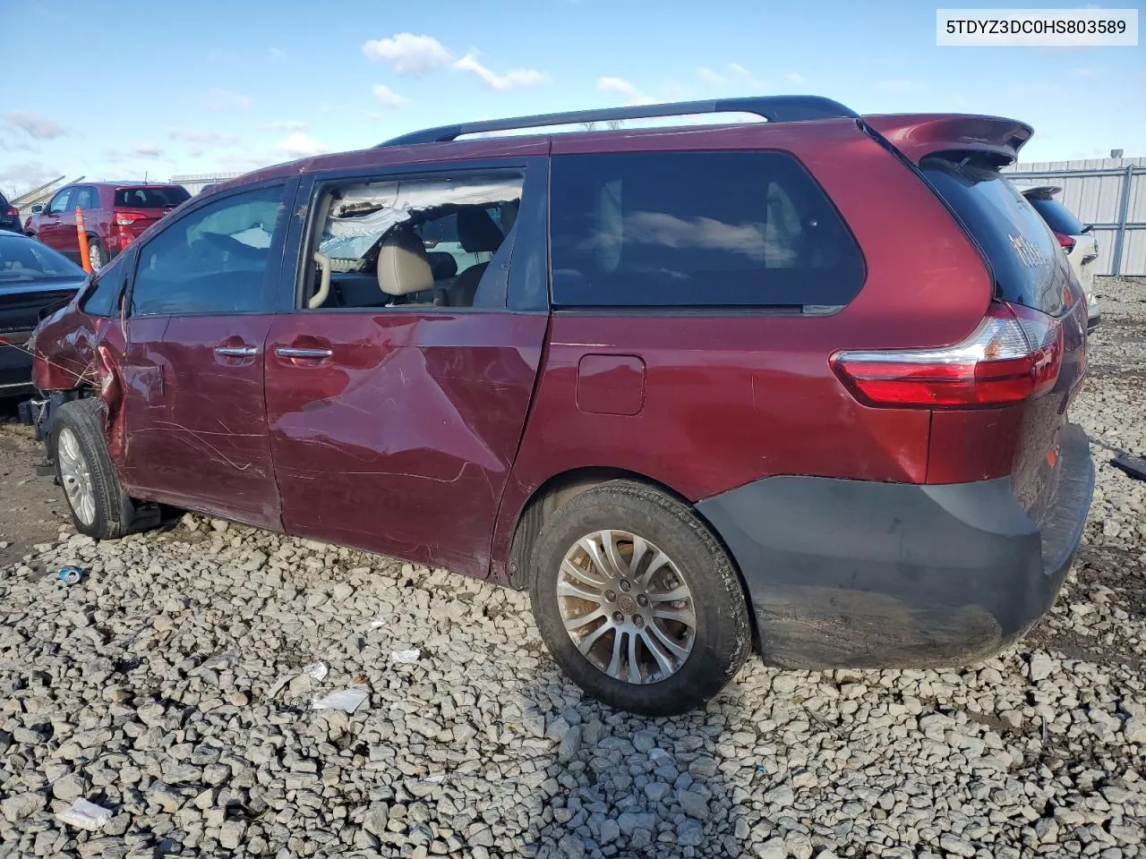 2017 Toyota Sienna Xle VIN: 5TDYZ3DC0HS803589 Lot: 78819944