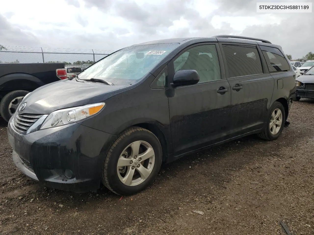 2017 Toyota Sienna Le VIN: 5TDKZ3DC3HS881189 Lot: 80735654