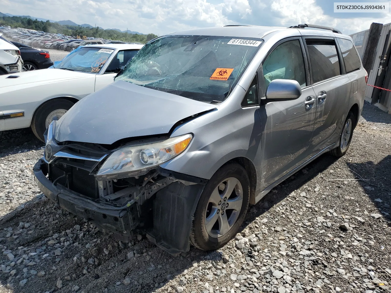 2018 Toyota Sienna Le VIN: 5TDKZ3DC6JS934361 Lot: 61158344