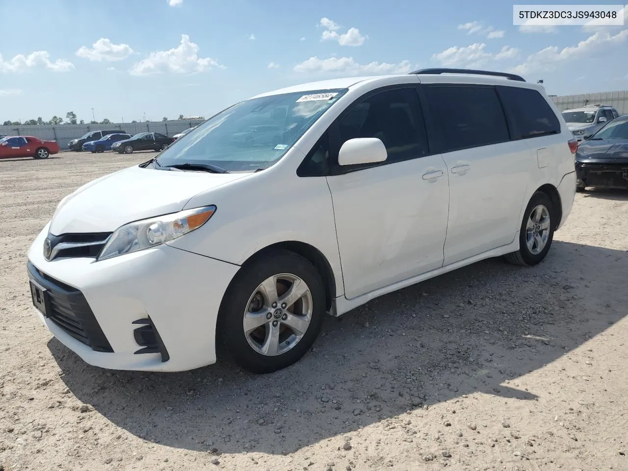 2018 Toyota Sienna Le VIN: 5TDKZ3DC3JS943048 Lot: 62746584