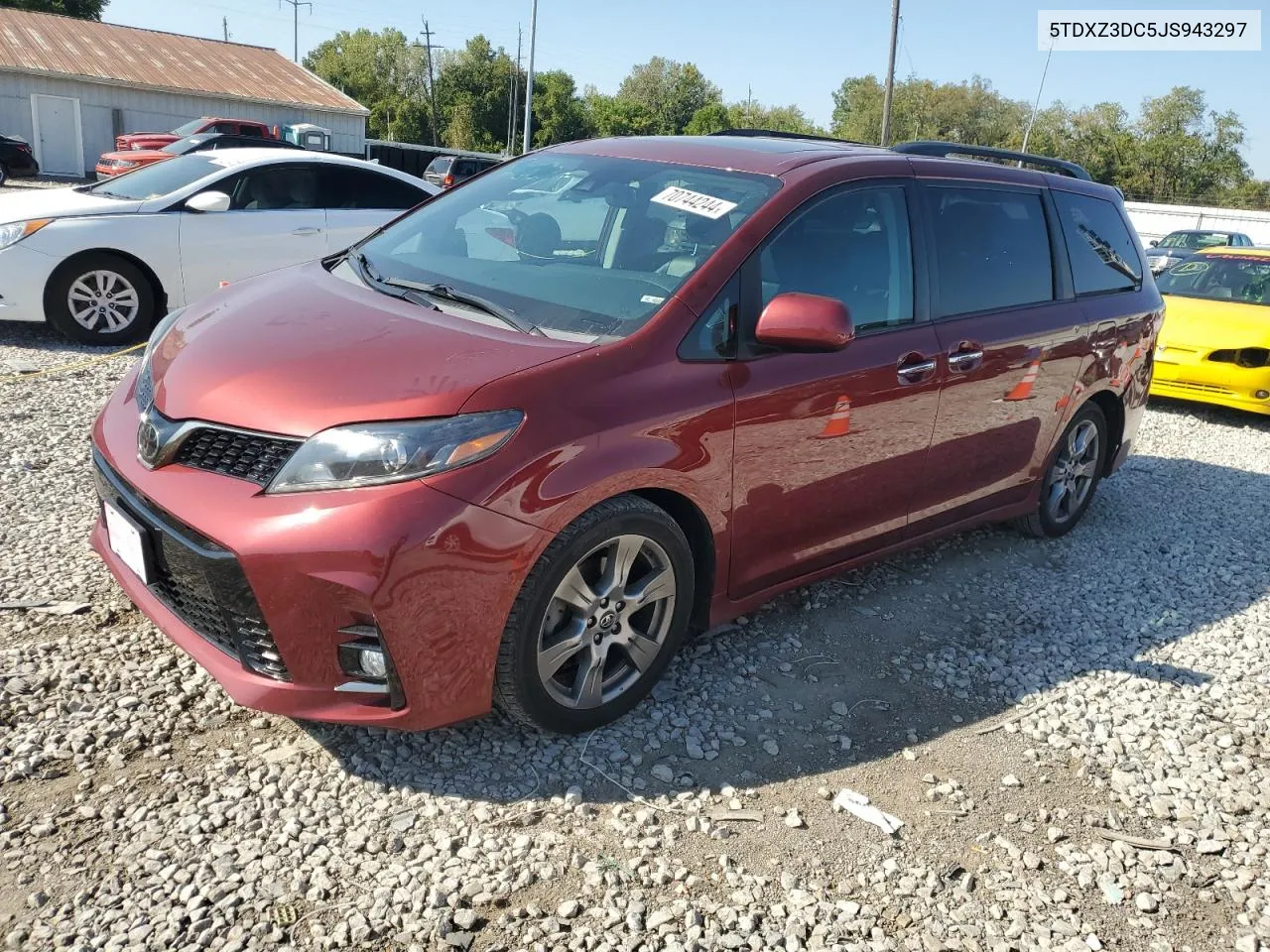 2018 Toyota Sienna Se VIN: 5TDXZ3DC5JS943297 Lot: 70744244