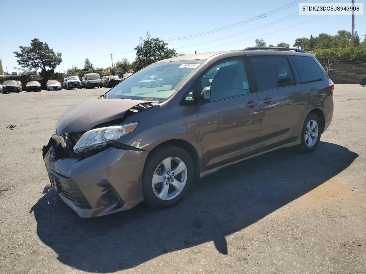 2018 Toyota Sienna Le VIN: 5TDKZ3DC5JS943908 Lot: 73488594