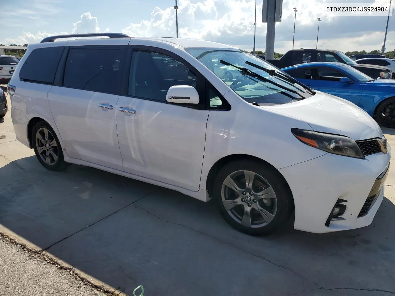 2018 Toyota Sienna Se VIN: 5TDXZ3DC4JS924904 Lot: 73824074