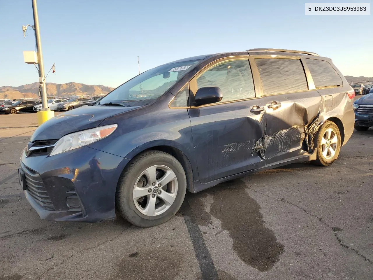 2018 Toyota Sienna Le VIN: 5TDKZ3DC3JS953983 Lot: 75311184