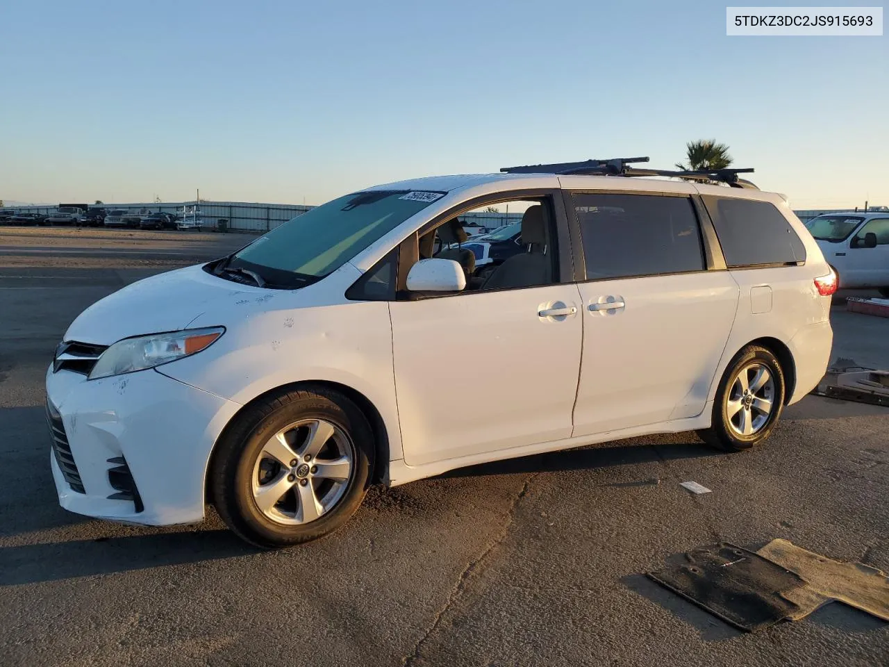 2018 Toyota Sienna Le VIN: 5TDKZ3DC2JS915693 Lot: 75905394