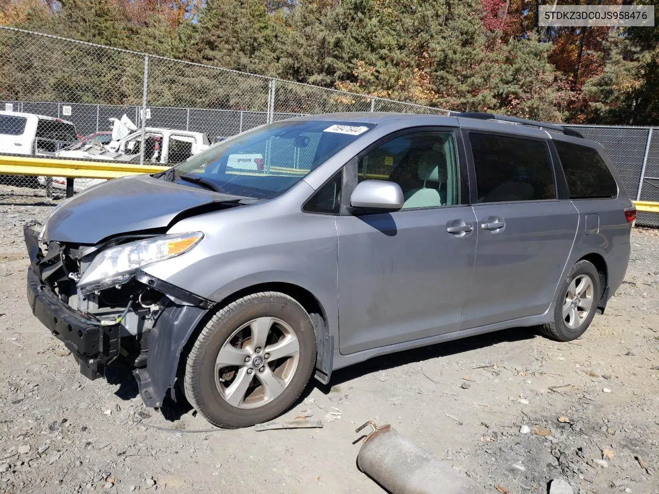 2018 Toyota Sienna Le VIN: 5TDKZ3DC0JS958476 Lot: 76947644