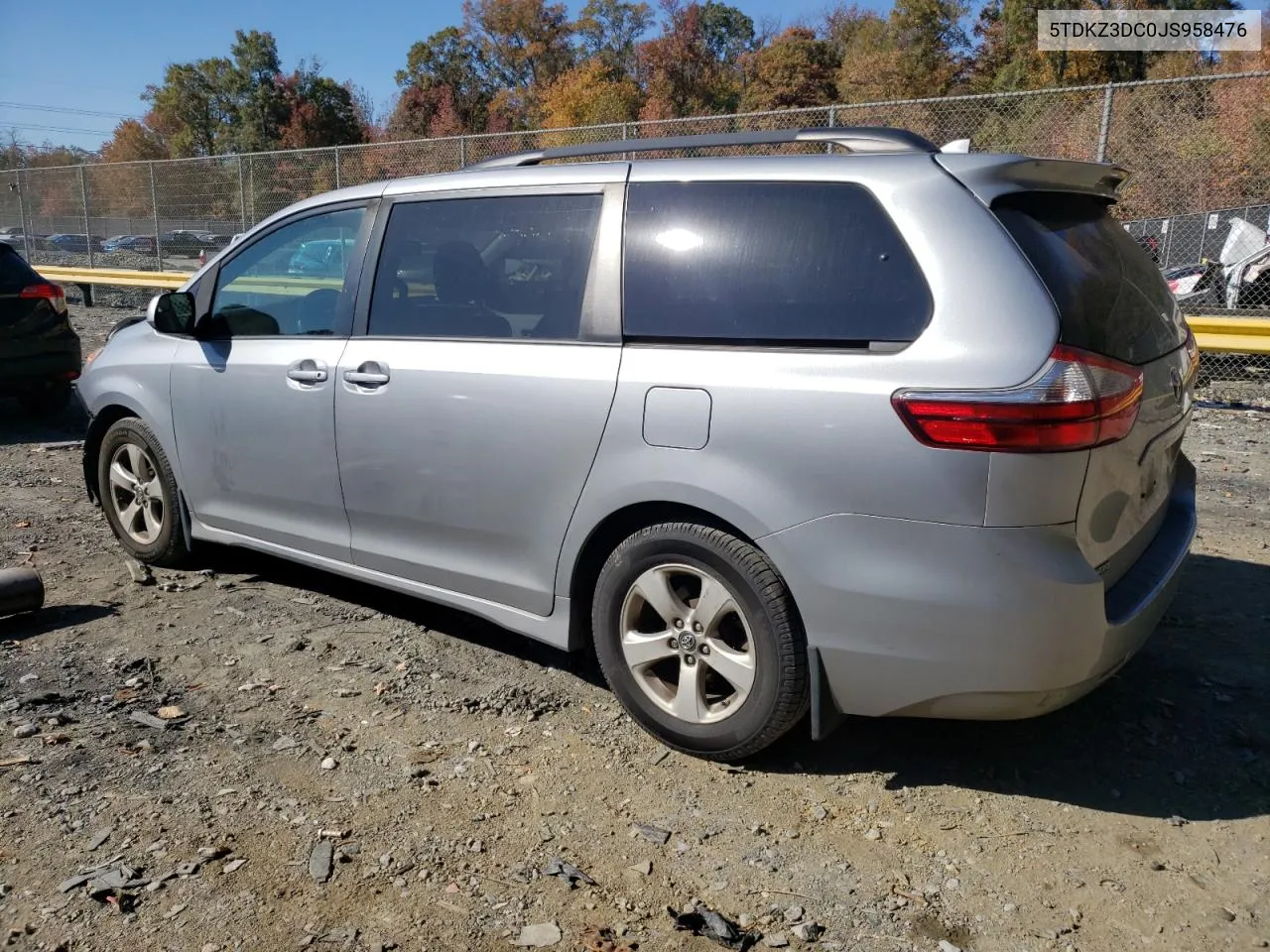 2018 Toyota Sienna Le VIN: 5TDKZ3DC0JS958476 Lot: 76947644