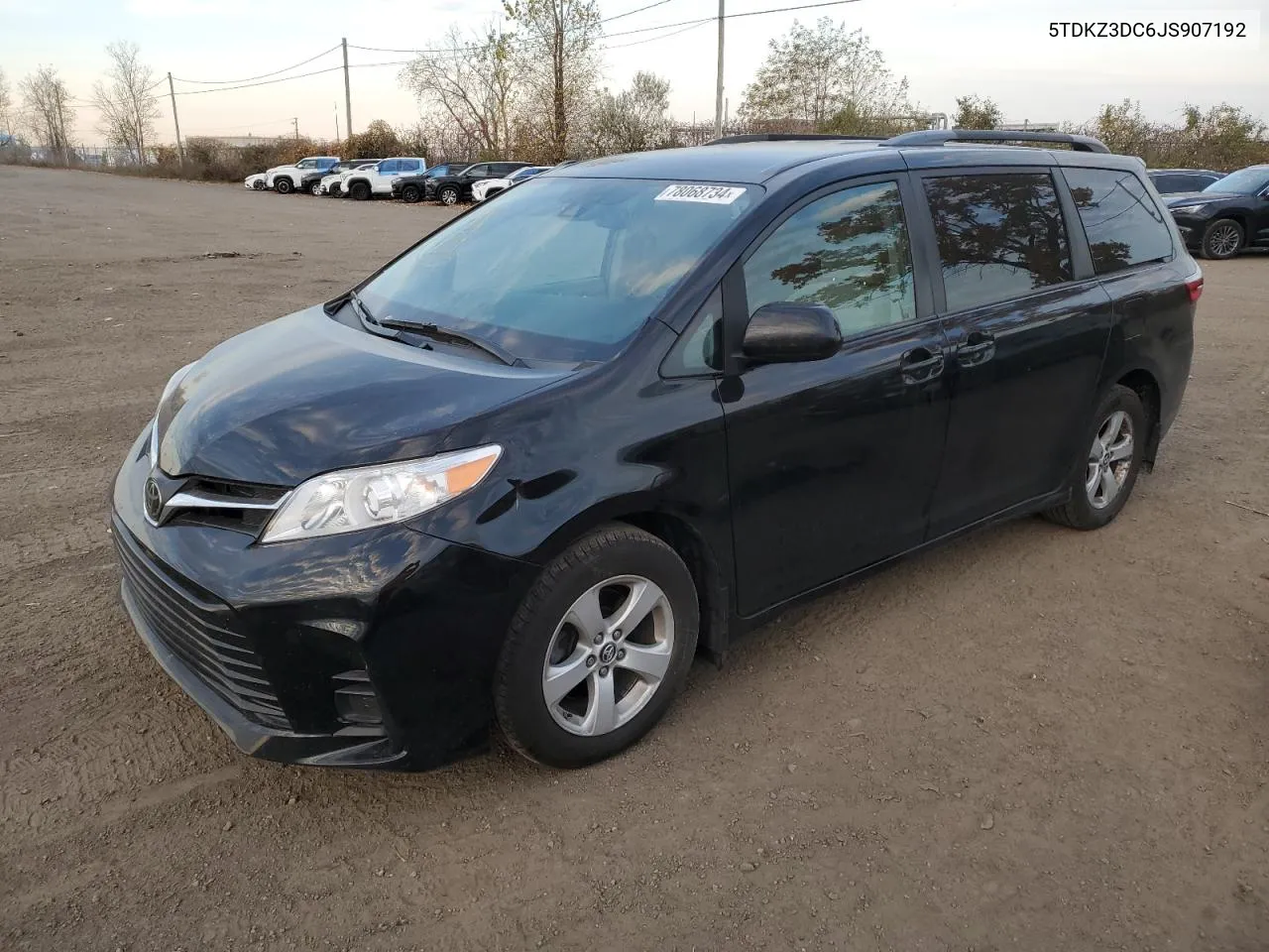 2018 Toyota Sienna Le VIN: 5TDKZ3DC6JS907192 Lot: 78068734