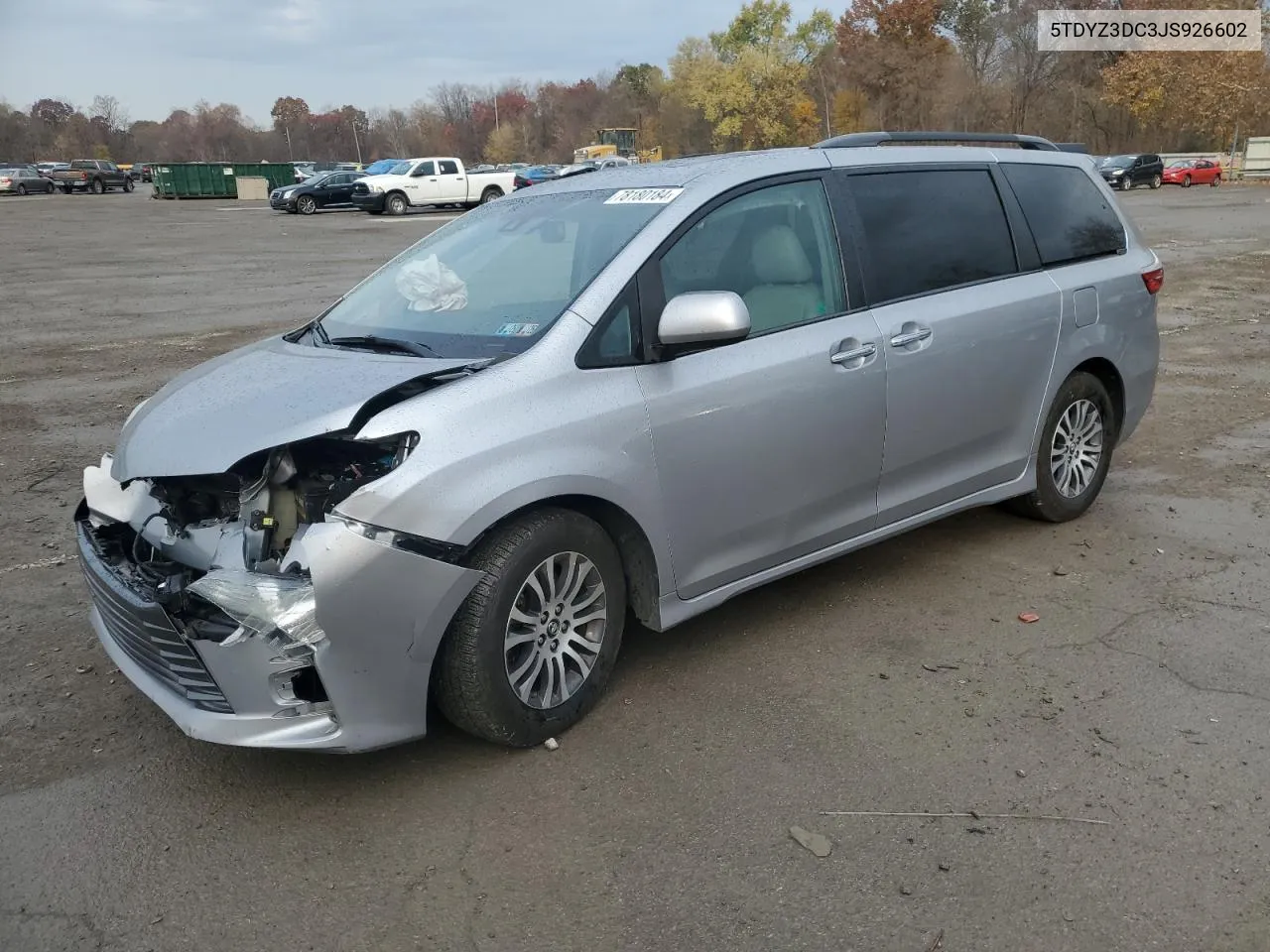 2018 Toyota Sienna Xle VIN: 5TDYZ3DC3JS926602 Lot: 78180184