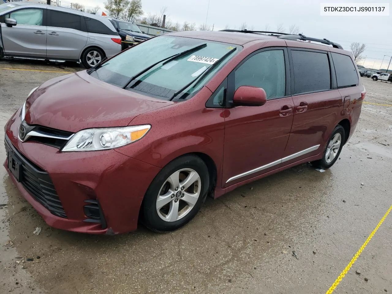 2018 Toyota Sienna Le VIN: 5TDKZ3DC1JS901137 Lot: 78997424