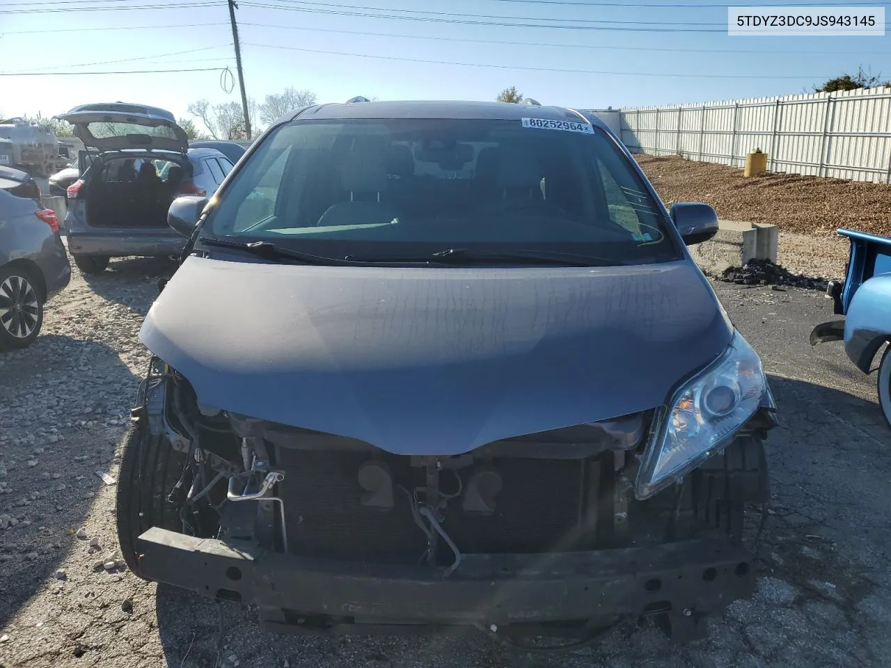 2018 Toyota Sienna Xle VIN: 5TDYZ3DC9JS943145 Lot: 80252964