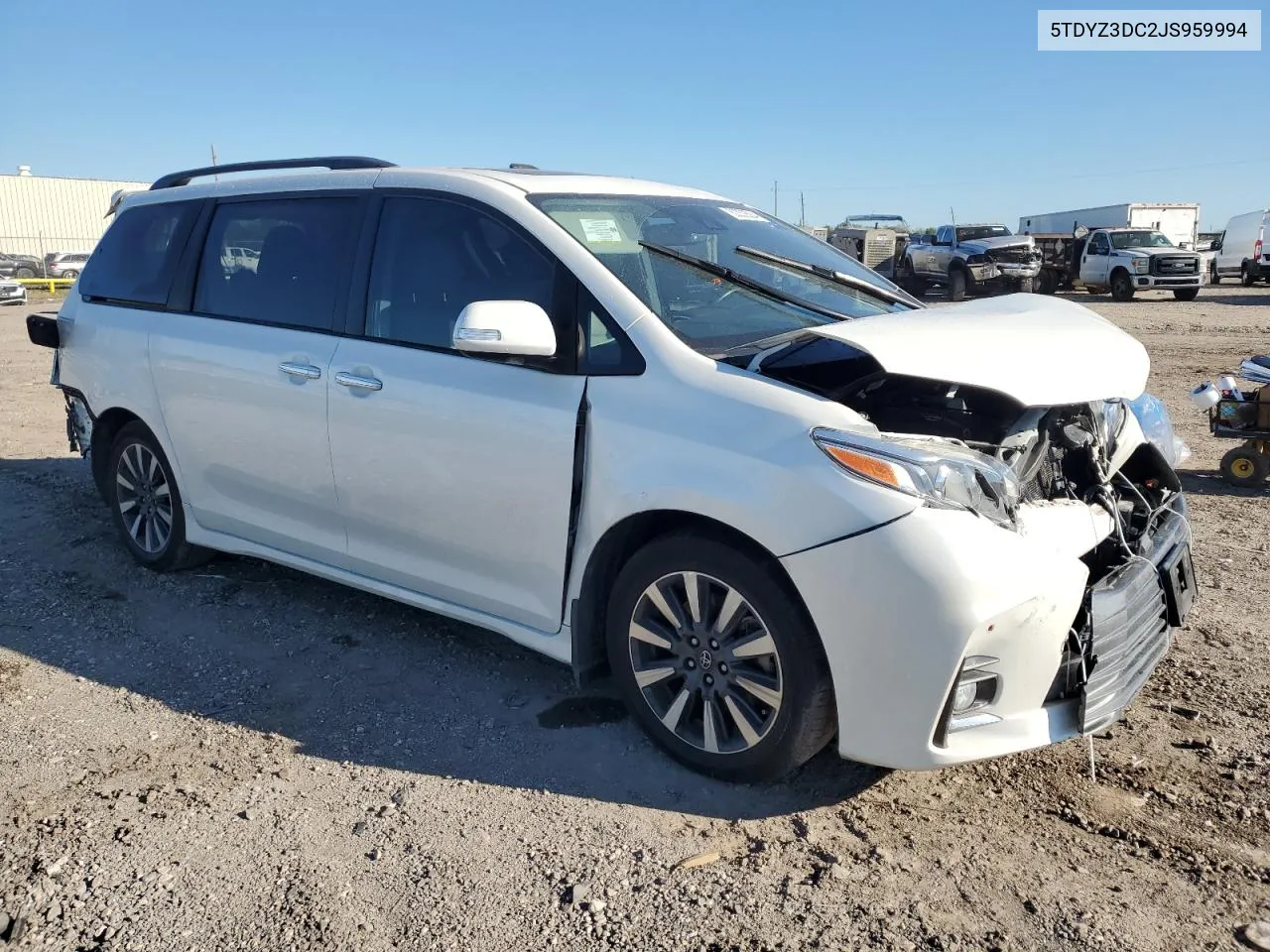 2018 Toyota Sienna Xle VIN: 5TDYZ3DC2JS959994 Lot: 80332504