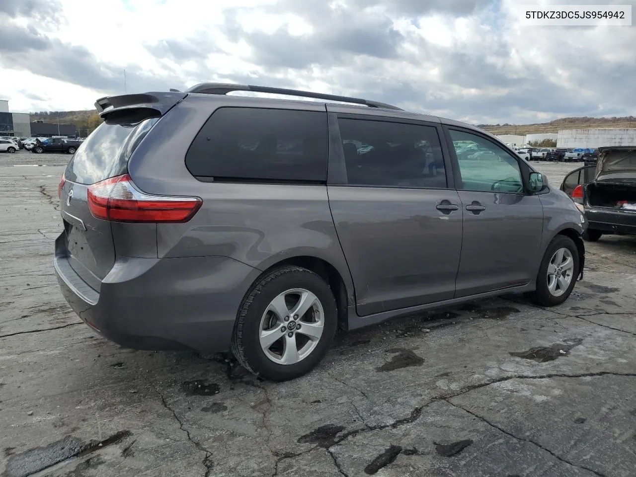 2018 Toyota Sienna Le VIN: 5TDKZ3DC5JS954942 Lot: 80506254