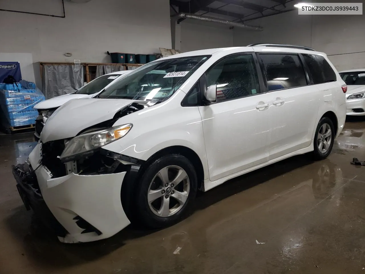 2018 Toyota Sienna Le VIN: 5TDKZ3DC0JS939443 Lot: 80931814