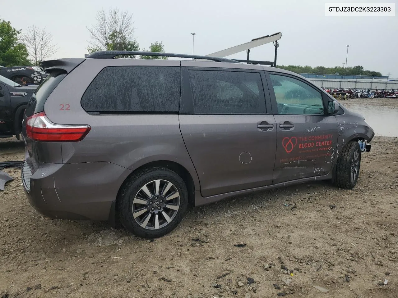 2019 Toyota Sienna Le VIN: 5TDJZ3DC2KS223303 Lot: 65820654