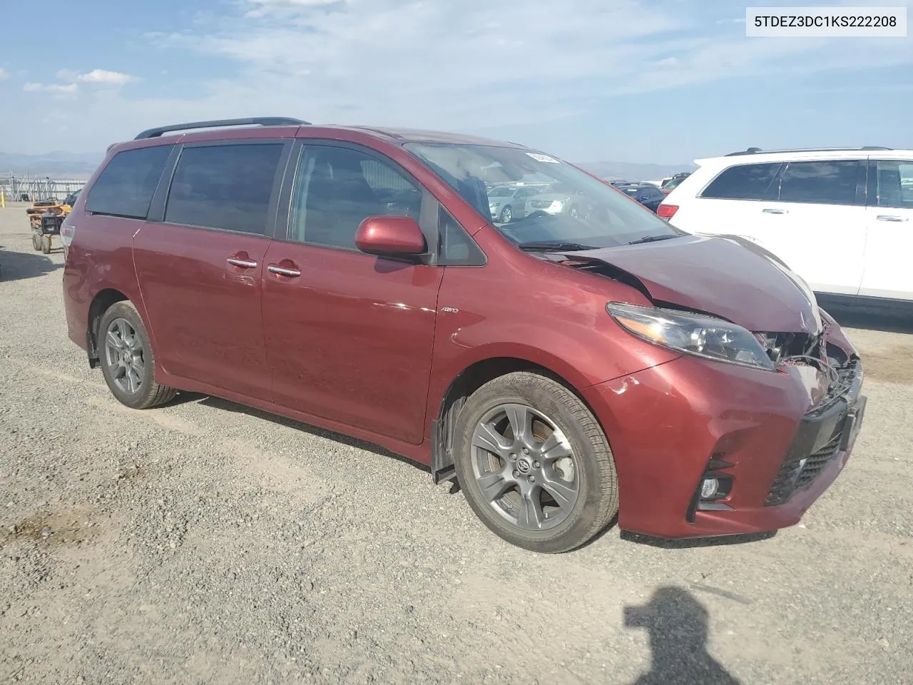 2019 Toyota Sienna Se VIN: 5TDEZ3DC1KS222208 Lot: 68946224