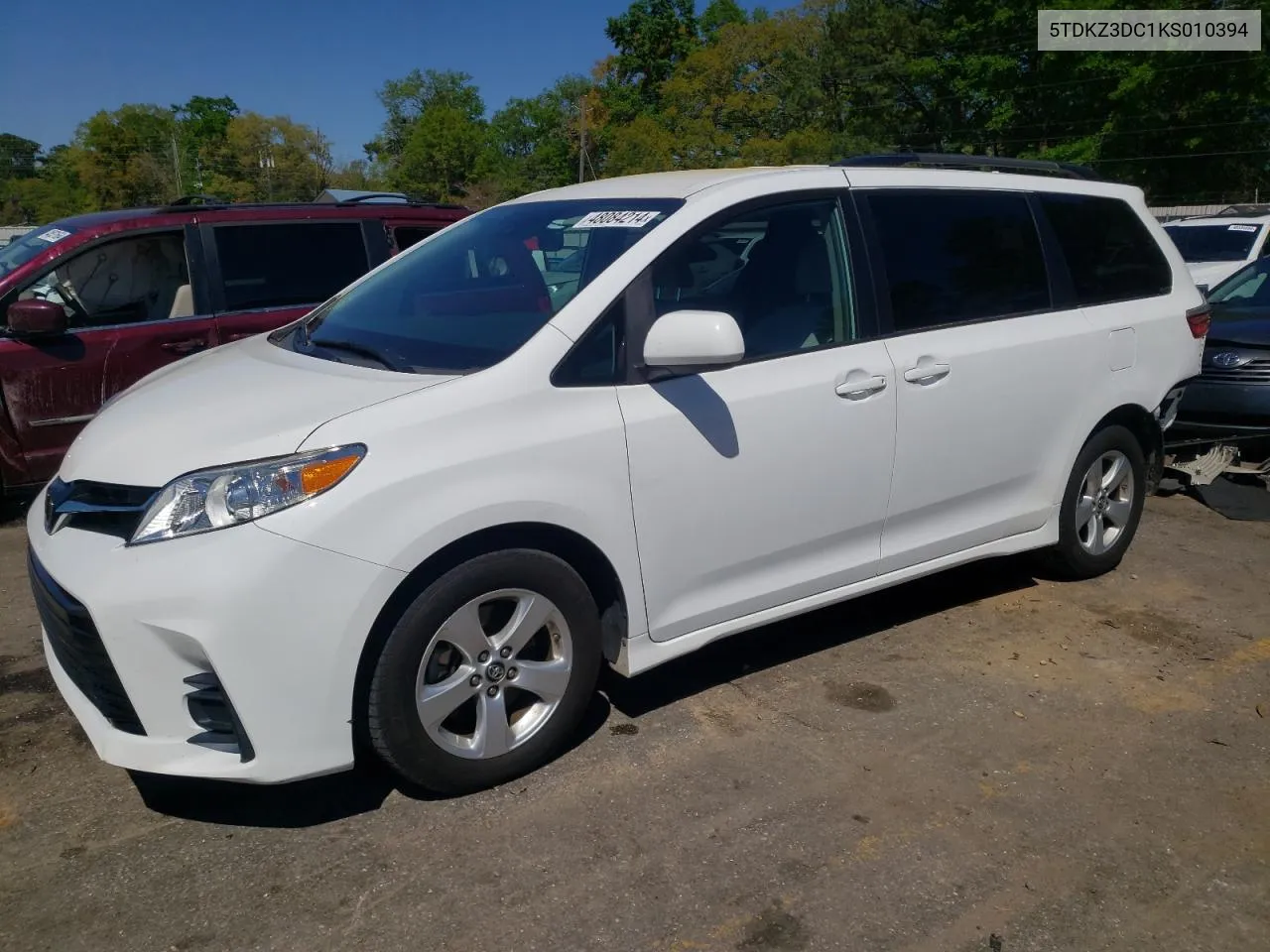 2019 Toyota Sienna Le VIN: 5TDKZ3DC1KS010394 Lot: 70966154