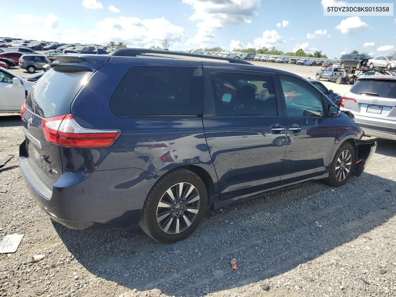 5TDYZ3DC8KS015358 2019 Toyota Sienna Xle