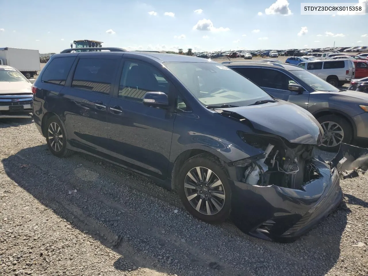 5TDYZ3DC8KS015358 2019 Toyota Sienna Xle