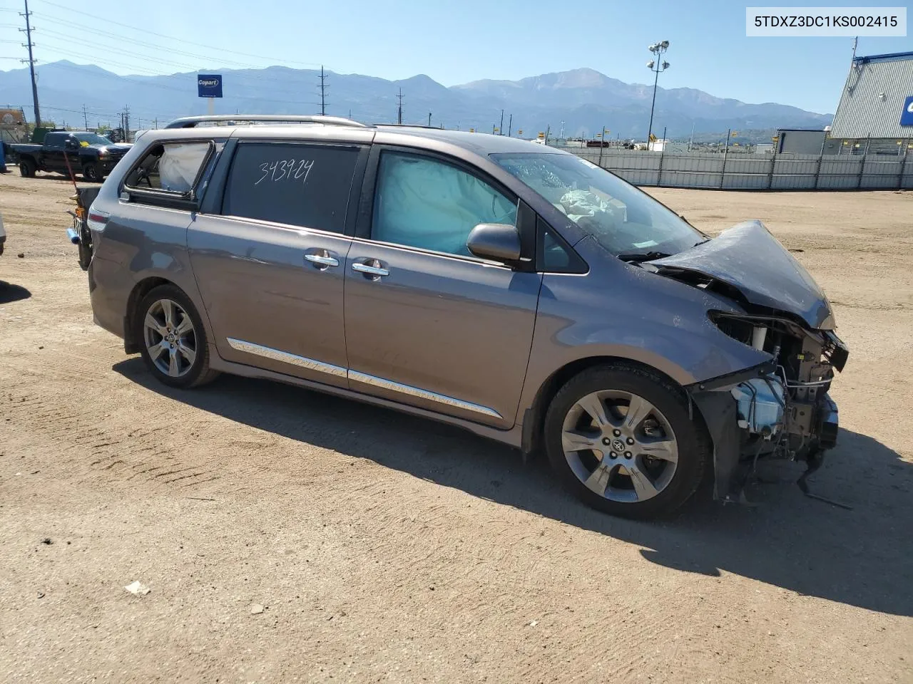 2019 Toyota Sienna Se VIN: 5TDXZ3DC1KS002415 Lot: 72211044