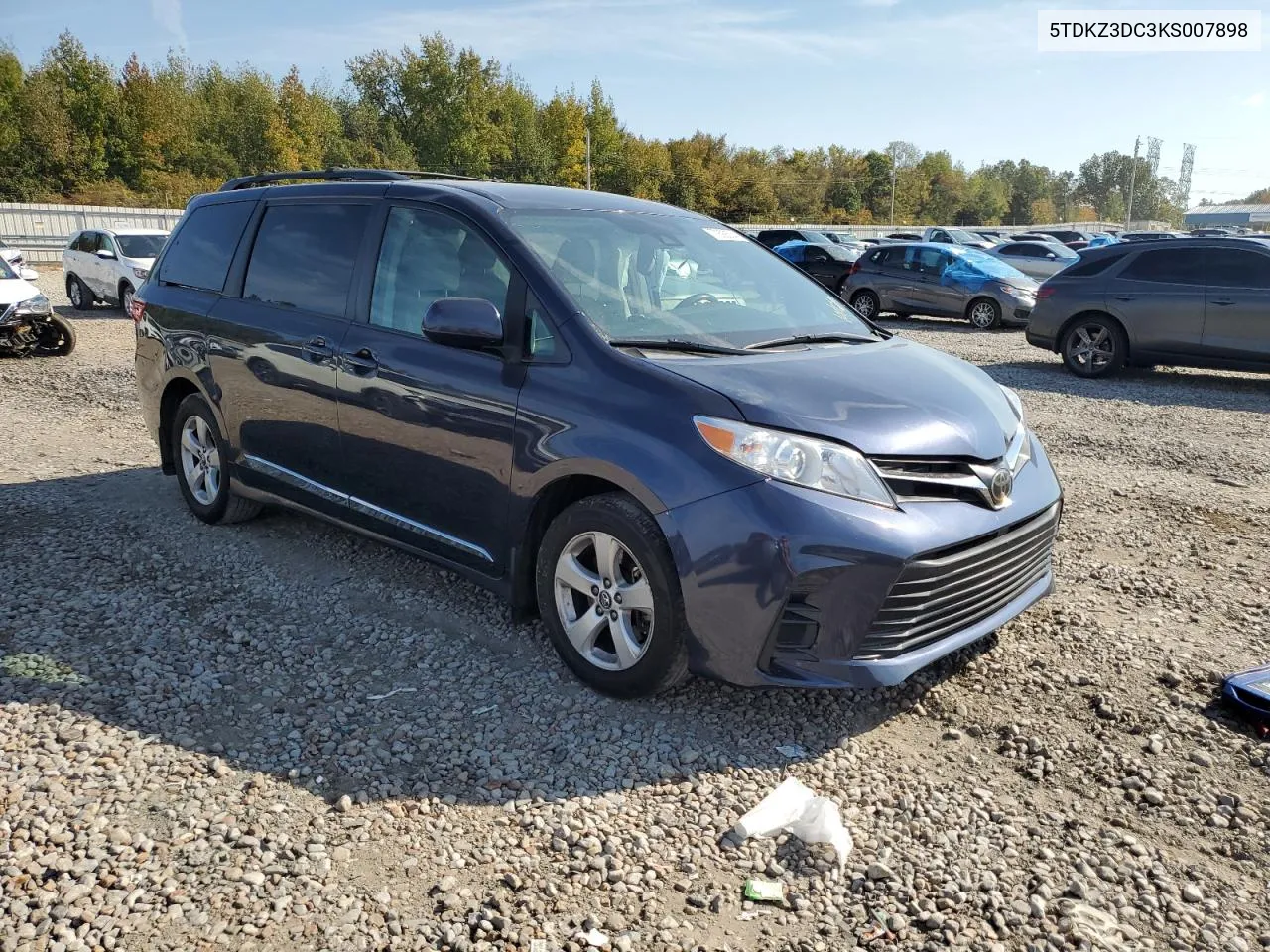 2019 Toyota Sienna Le VIN: 5TDKZ3DC3KS007898 Lot: 77892634