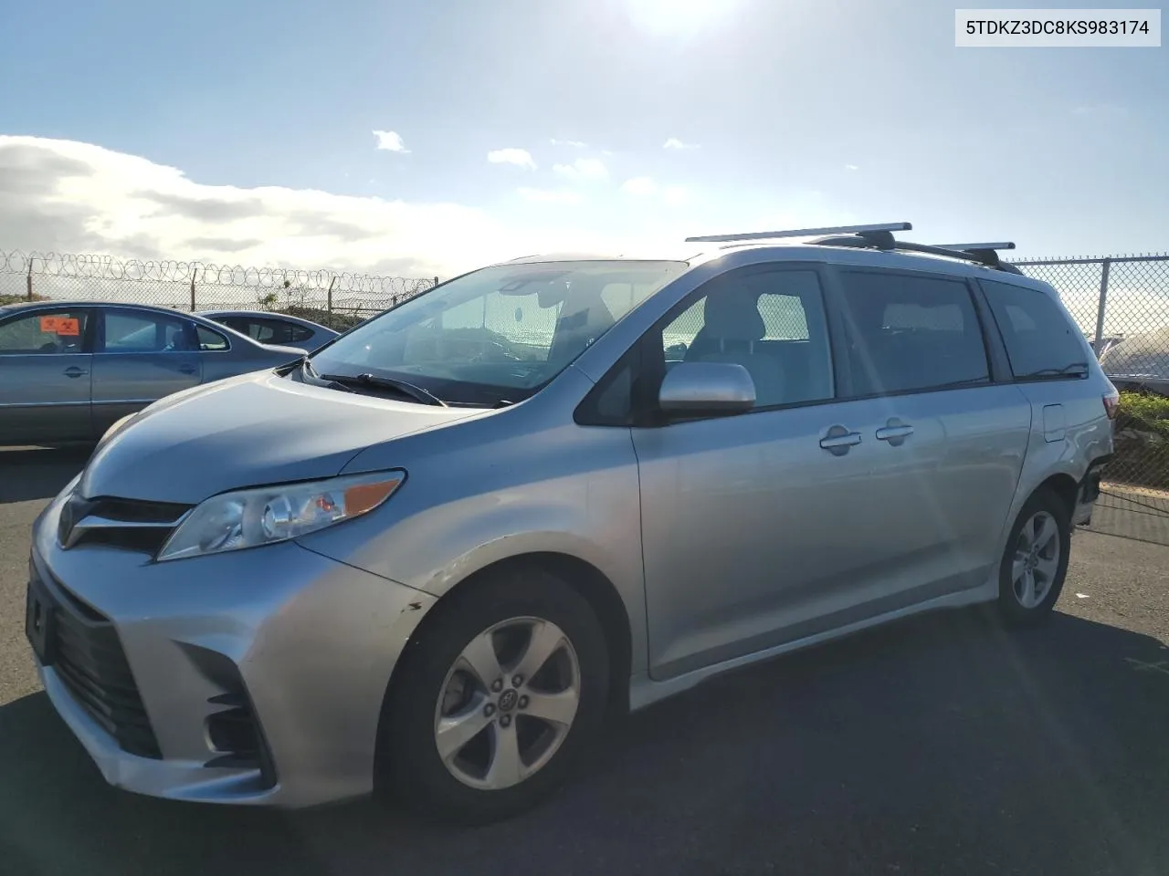 2019 Toyota Sienna Le VIN: 5TDKZ3DC8KS983174 Lot: 78290454