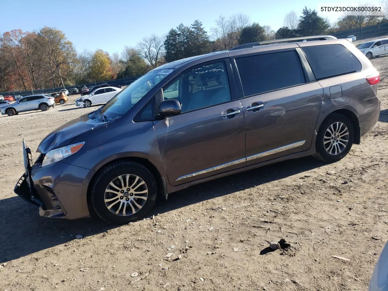 2019 Toyota Sienna Xle VIN: 5TDYZ3DC0KS003592 Lot: 81964584