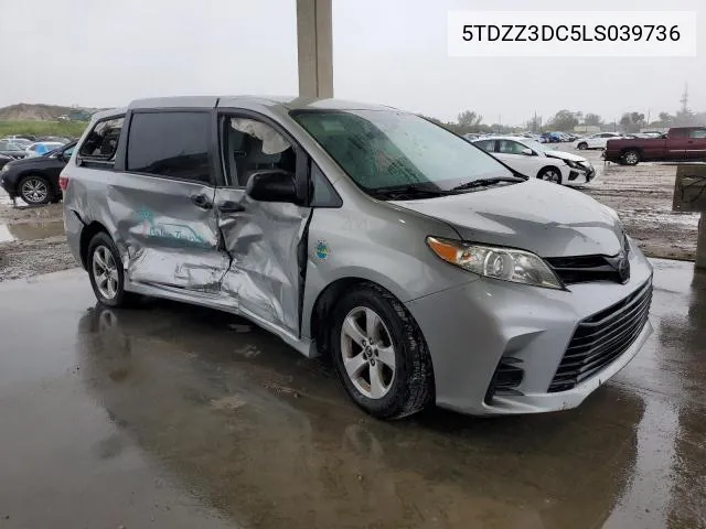 2020 Toyota Sienna L VIN: 5TDZZ3DC5LS039736 Lot: 51521984