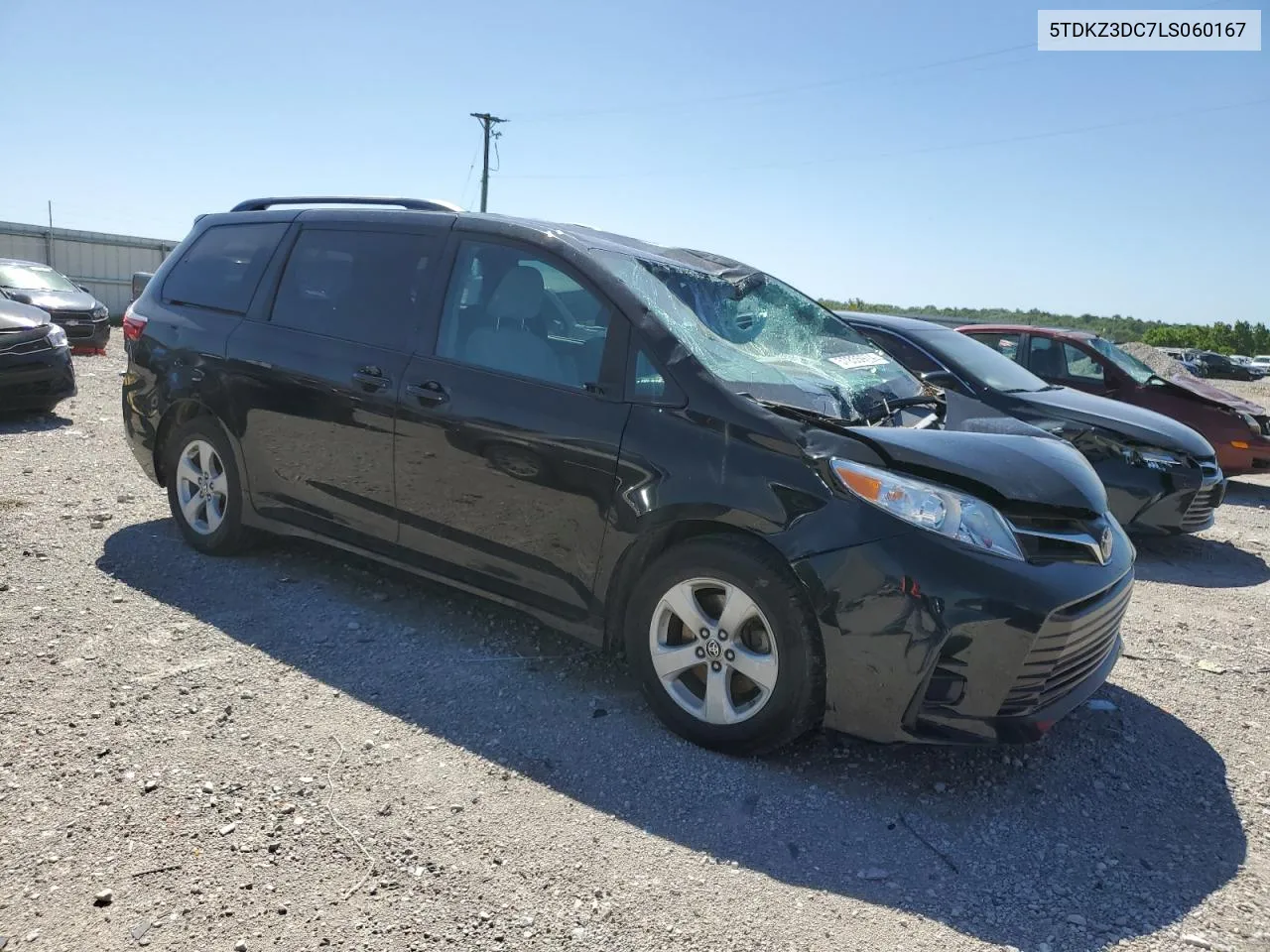 2020 Toyota Sienna Le VIN: 5TDKZ3DC7LS060167 Lot: 57835974