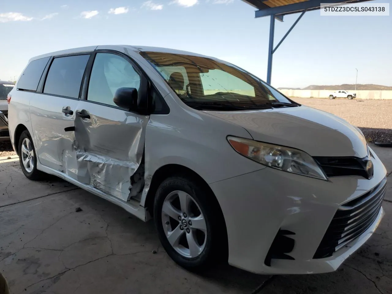 2020 Toyota Sienna L VIN: 5TDZZ3DC5LS043138 Lot: 63178574